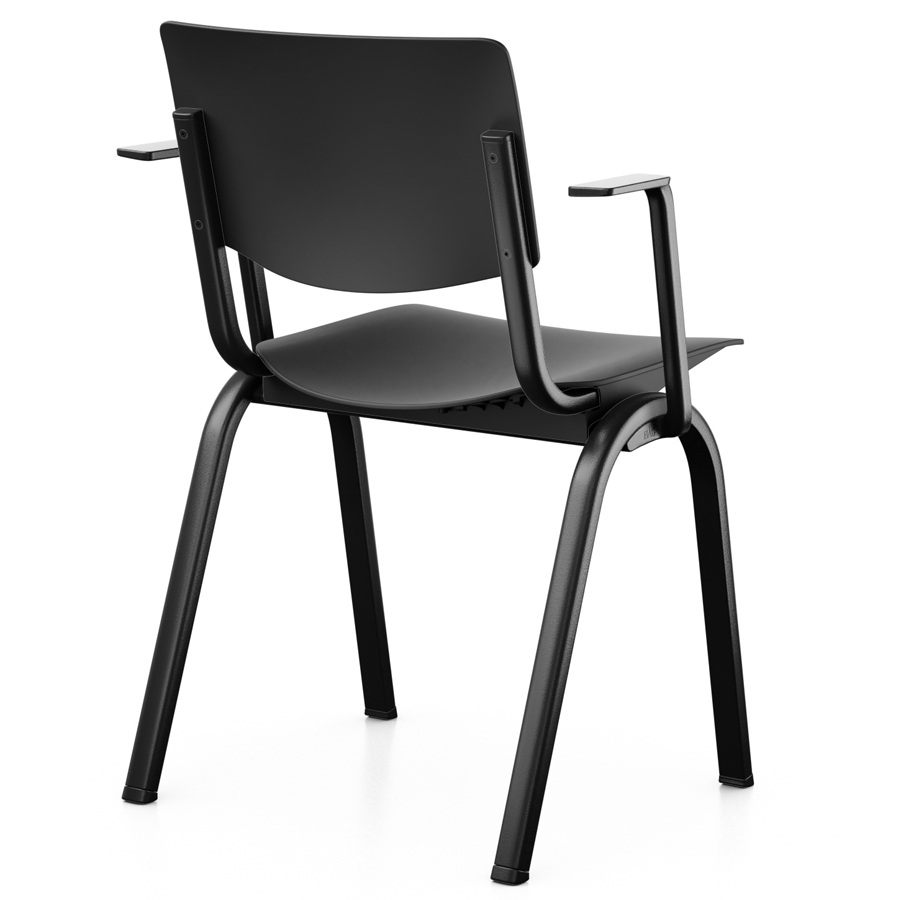 HAG Celi Kunststoffstuhl | Armlehnen | Ausführung komplett schwarz