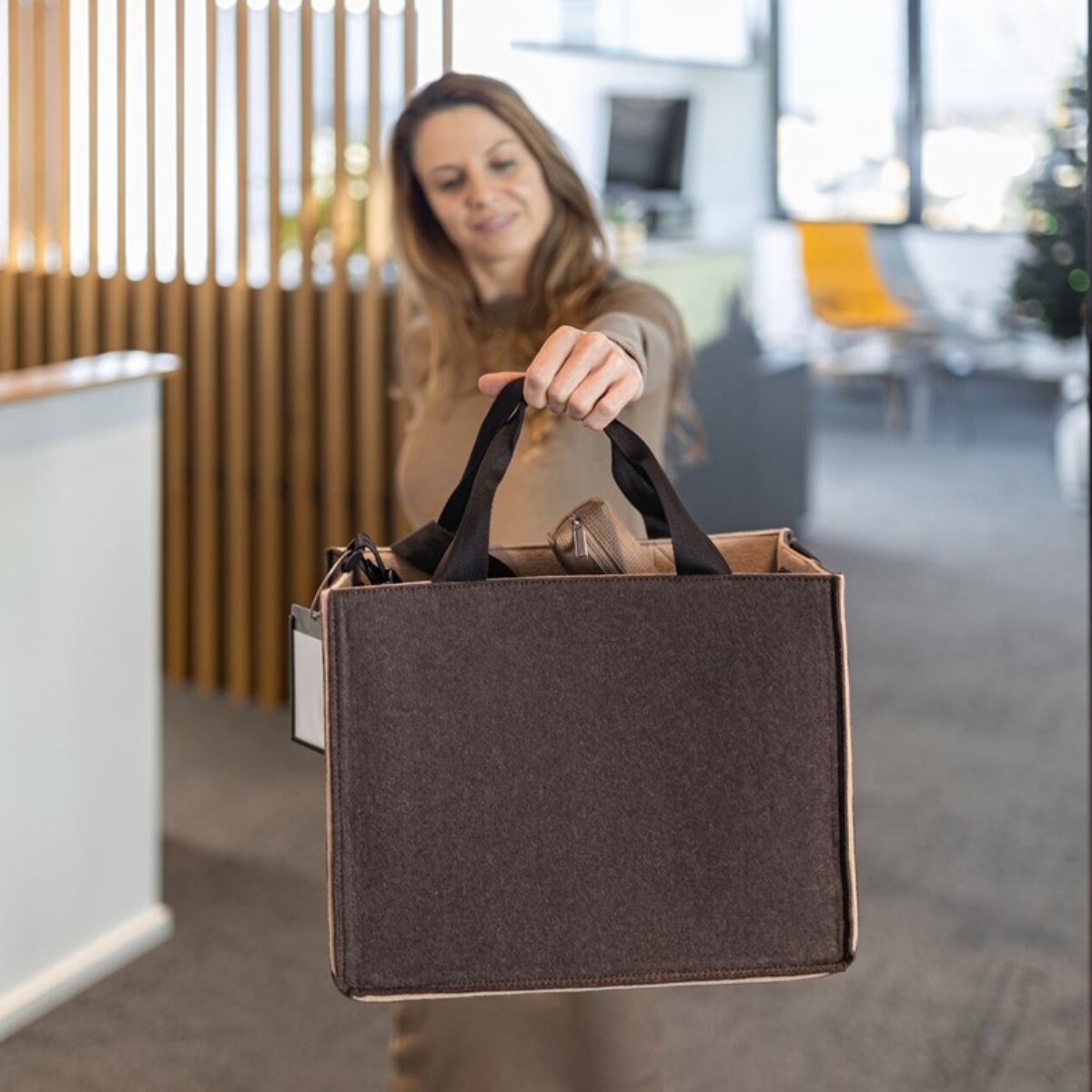 SIGEL Desk Sharing Bag Classic M | Büro Tasche für mobiles Arbeiten | Bicolor