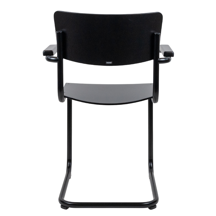 THONET Stahlrohr-Freischwinger S 43 F mit Armlehnen - Rückansicht