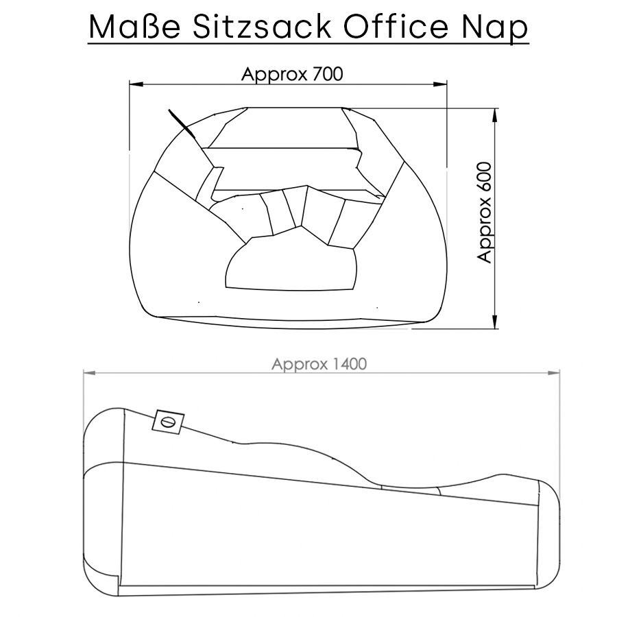 Maße Sitzsack Office Nap