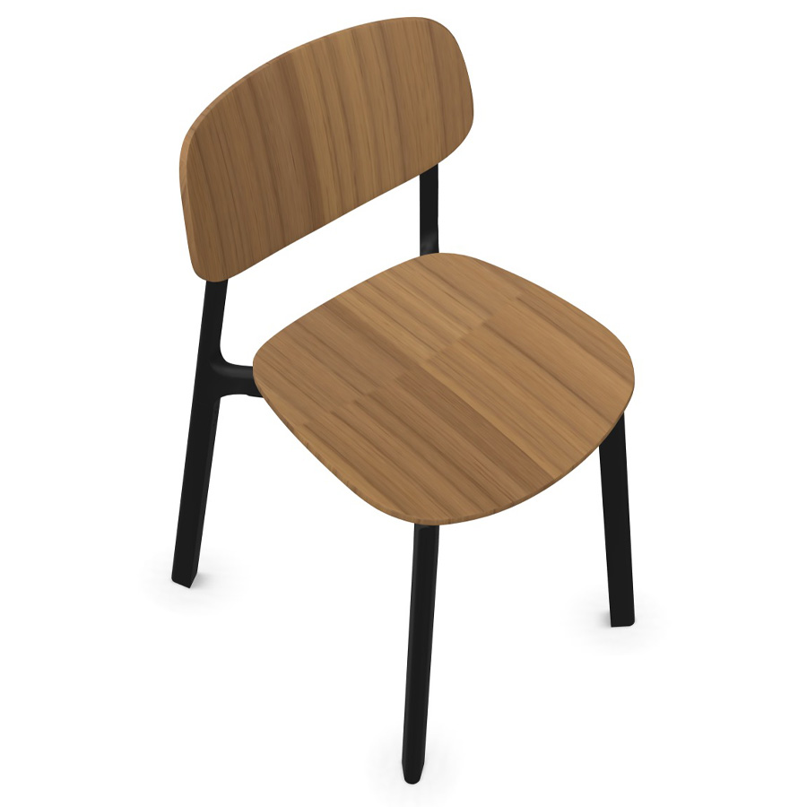 Kristalia COLANDER Stuhl Nussbaum, schwarzes Gestell