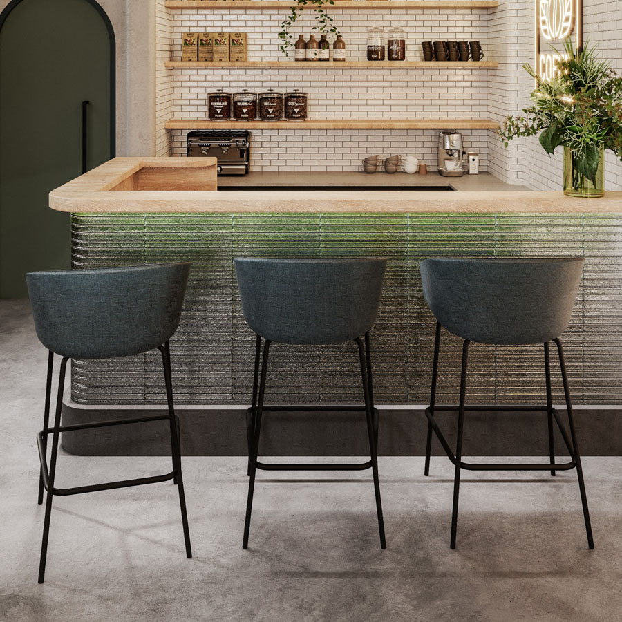 Bejot Oxco small OX S H Barhocker gepolstert - Stoff Cura CR667