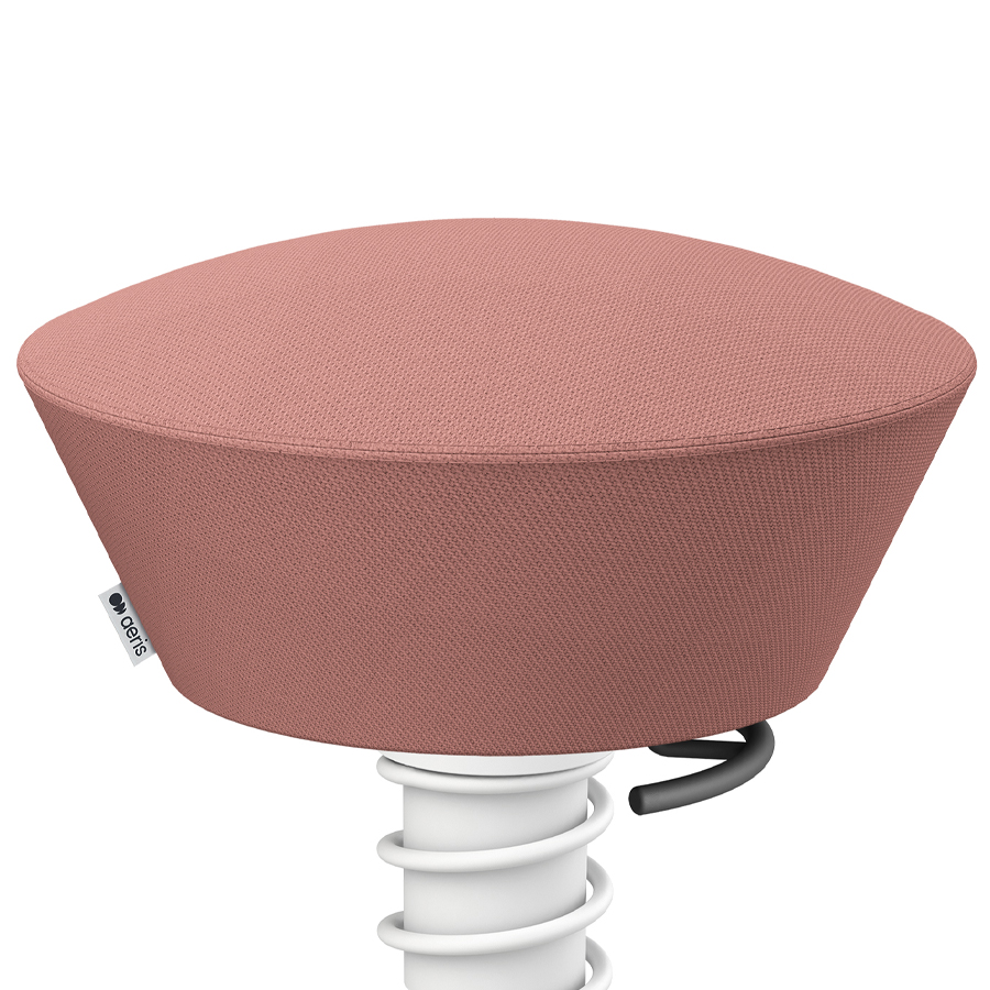 Aeris Swopper Select Wolle blassrosa mit Rollen - Gestell weiß - Nahaufnahme