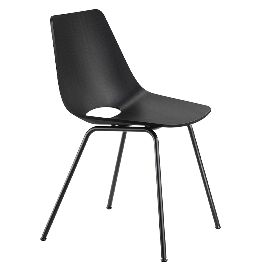 THONET S 661 Stahlrohrstuhl Edelholz Eiche schwarz - Gestell schwarz