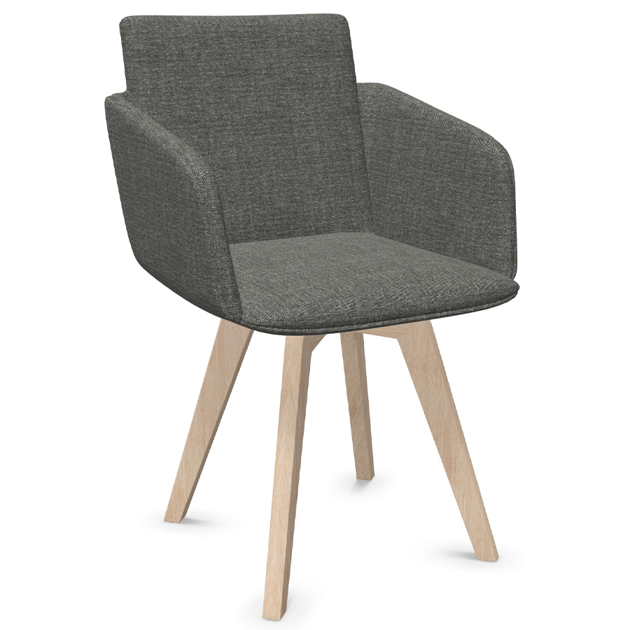 W. Schillig Chevalier Stuhl mit Armlehnen und Holzgestell