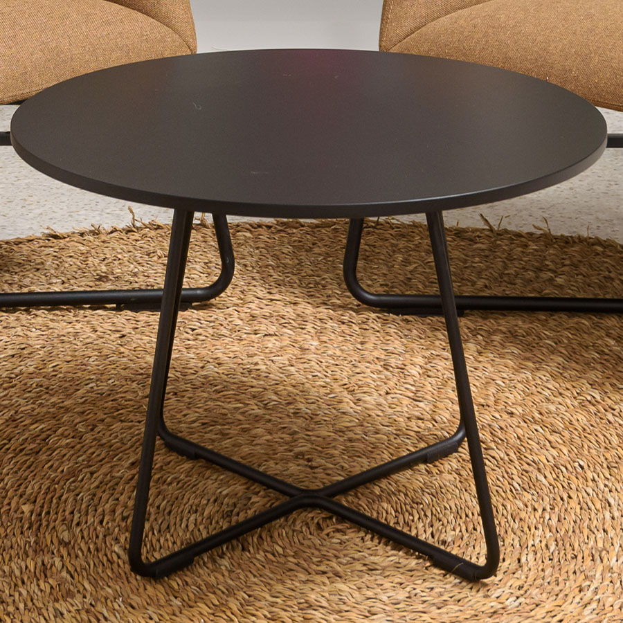 Noti Mishell Beistelltisch Höhe 55 Kufe - Tischplatte schwarz, Gestell schwarz