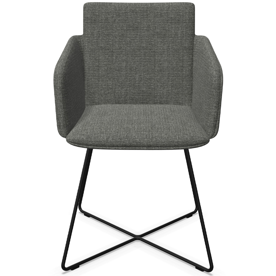 W. Schillig Chevalier Stuhl mit Armlehnen und Drahtrohrgestell - Frontansicht