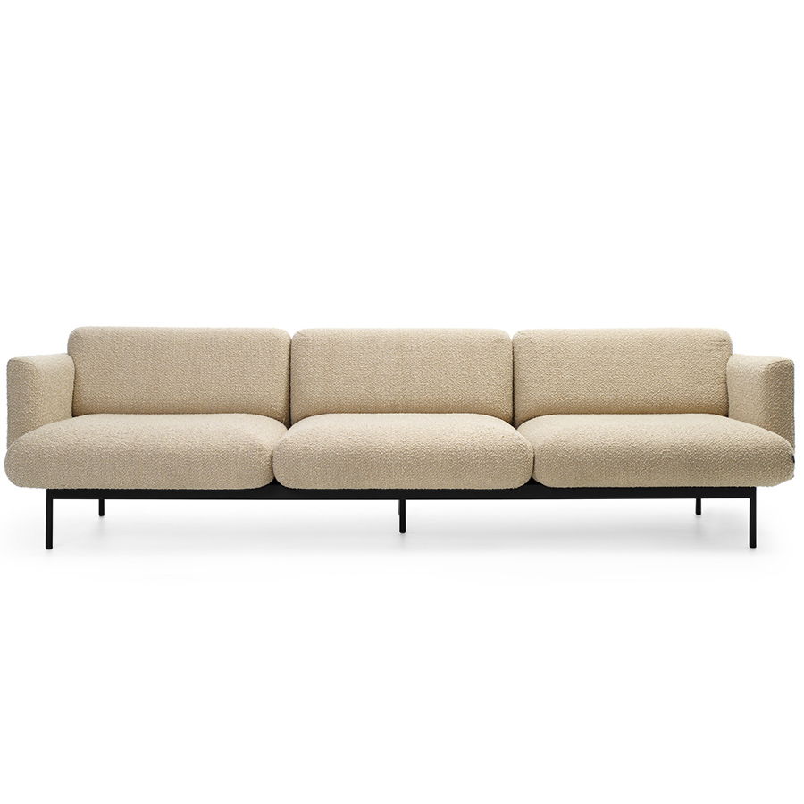 Bejot Fora FR 423 Lounge Sofa 3-Sitzer, Stoff Alpa AP005 Beige, Gestell schwarz