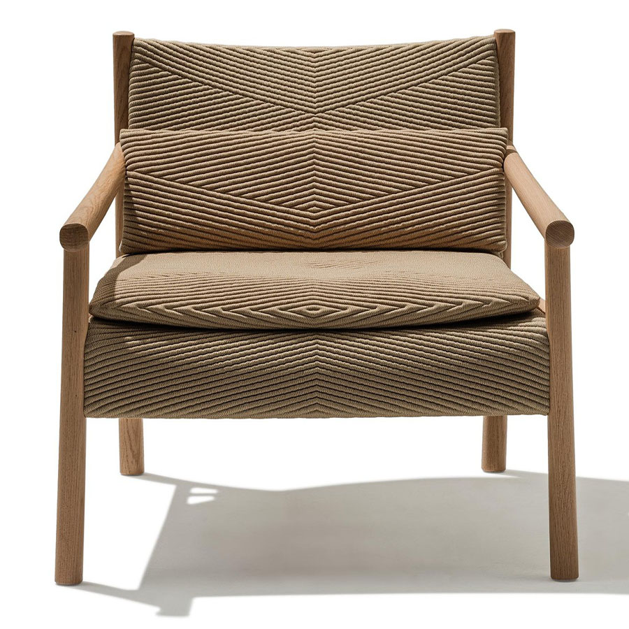 Arper Kata Lounge Sessel gemustert Sitzfläche Wheat