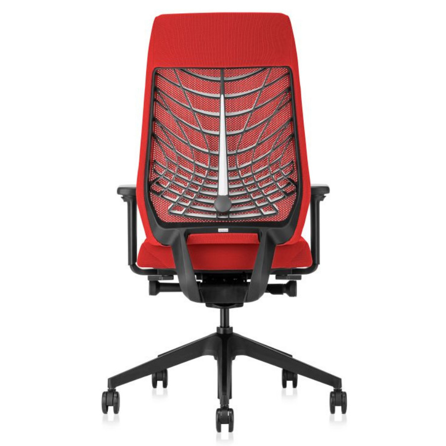 Interstuhl JOYCEis3 JC217 Bürostuhl mit Netzrücken Farbe feuerrot - Vorderansicht