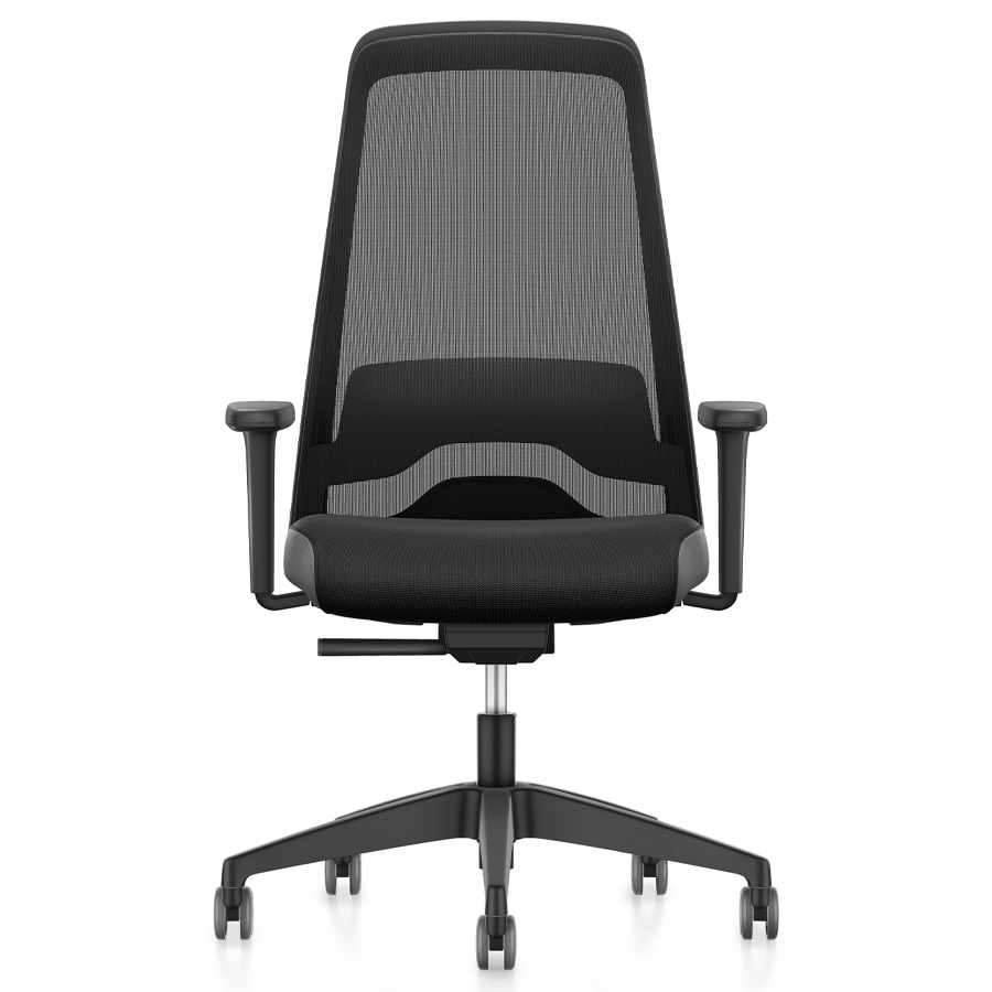 Interstuhl EVERYis1 257 Bürostuhl hoher Netzrücken schwarz - Frontansicht