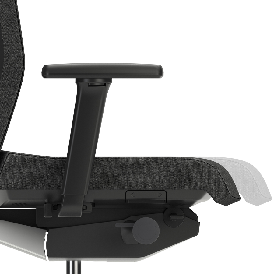 Interstuhl YOSTERis3 160YN Bürostuhl Stoff Lucia schwarz - Detail Sitztiefenverstellung