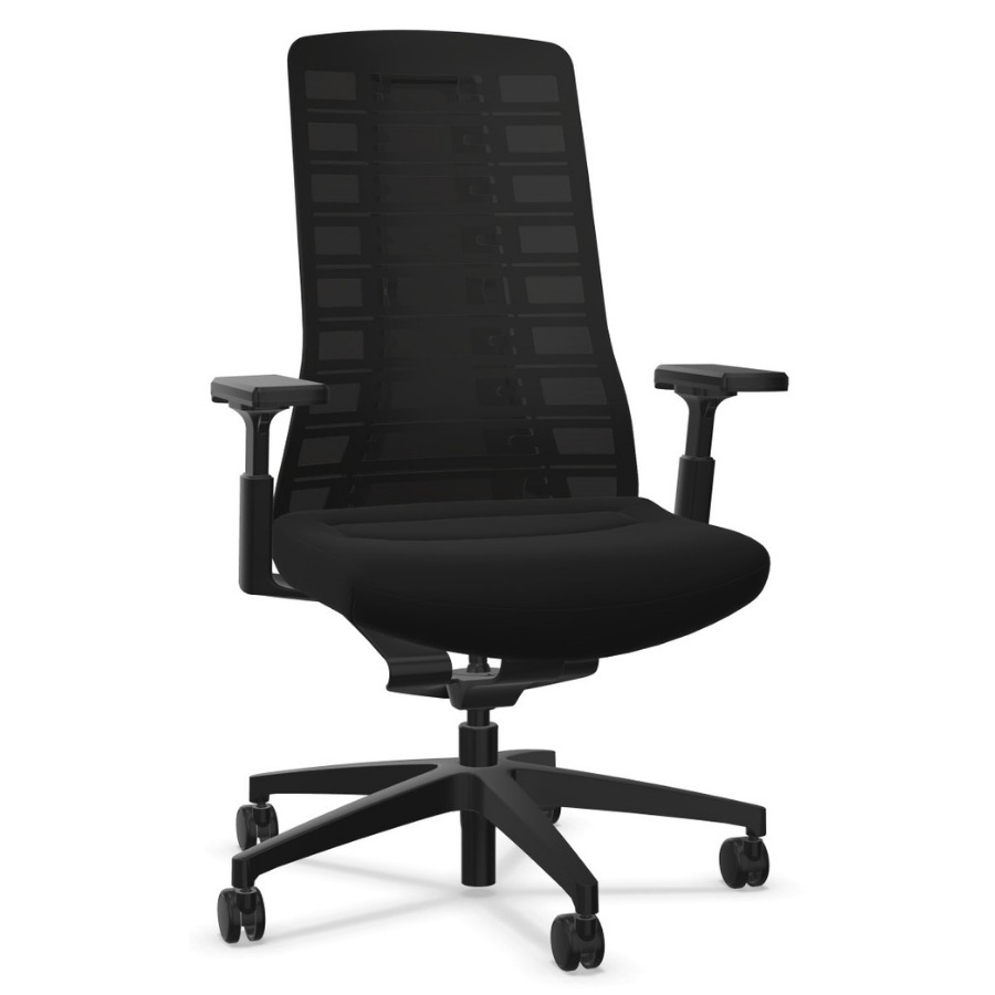 Interstuhl PUREis3 PU213 Bürostuhl schwarz mit Netzrücken 3D-Armlehnen
