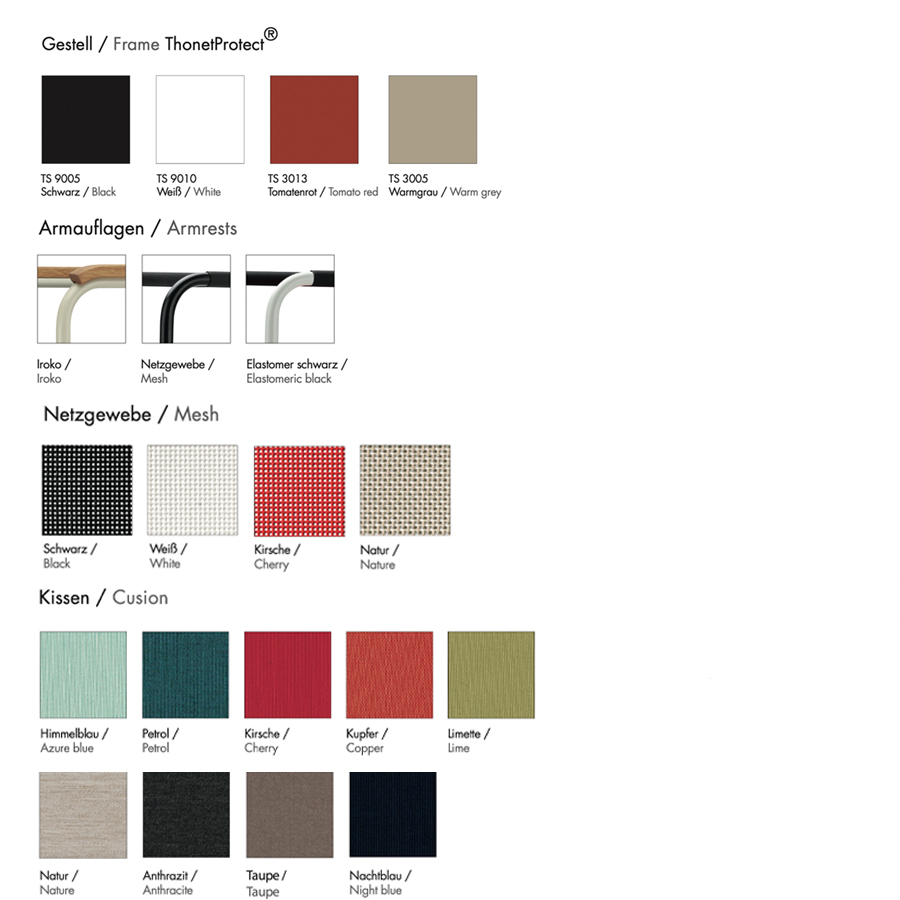 THONET All Seasons - Überblick Materialien u. Ausführungen