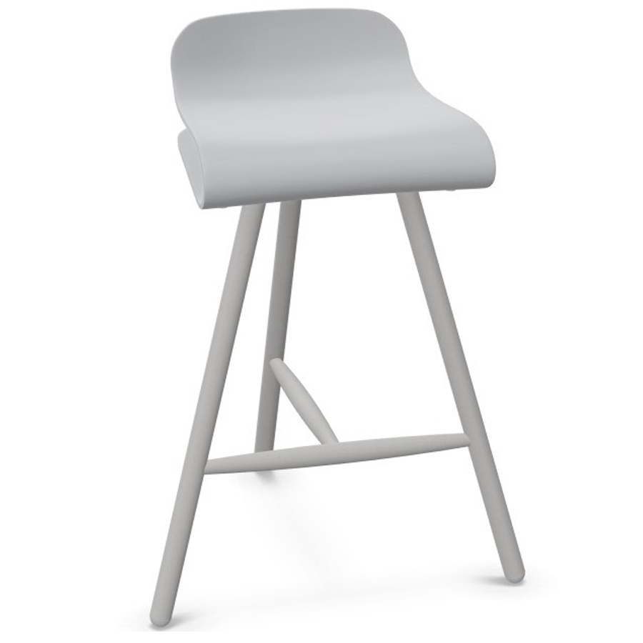 Kristalia BCN Barhocker mit Holzgestell lichtgrau