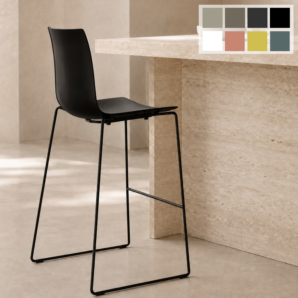 ARPER CATIFA 46 0471 | Barhocker 76 cm | einfarbig | Kufengestell