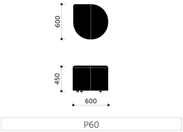 Profim-Revo-Pouf-60-Abmessungen