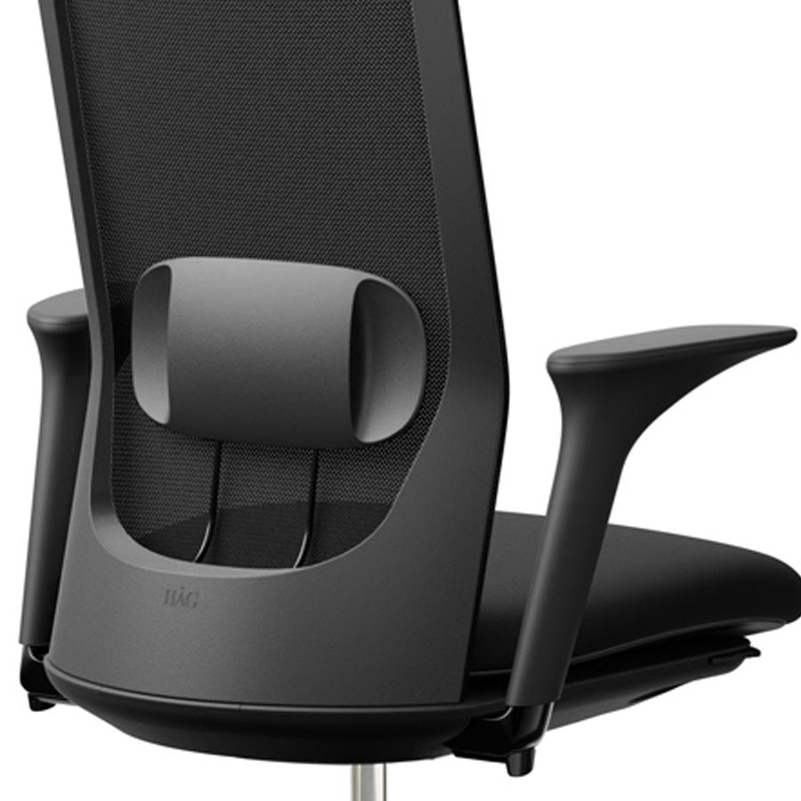 HAG Futu mesh schwarz 1100 von der Seite AL höhenverstellbar Nahaufnahme