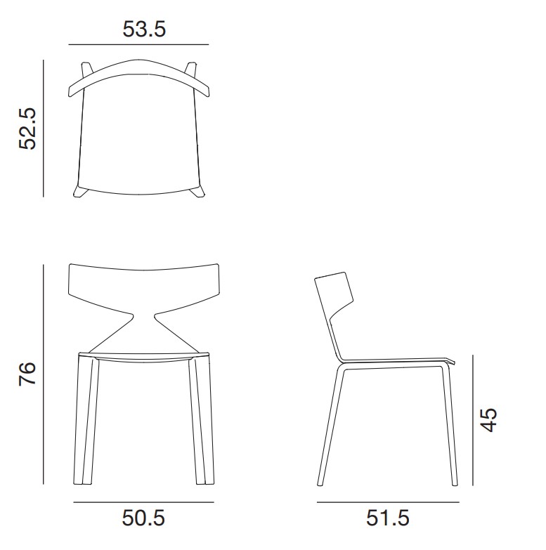 Arper-Saya-Vierfuss-holz-masse