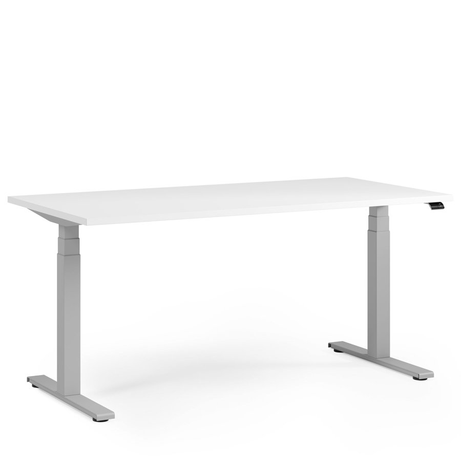 fm FOURACTION 131 Schreibtisch | Gestell silber | Platte weiß