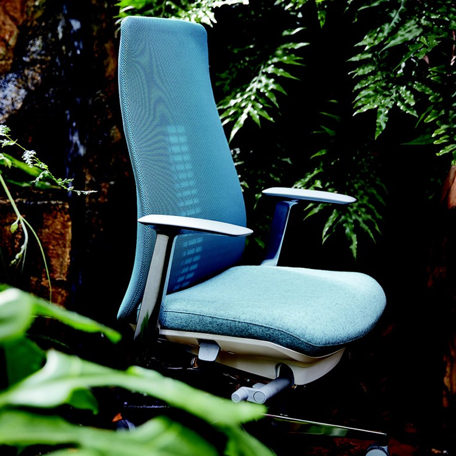 HAWORTH Fern Bürodrehstuhl blau mit Netzrücken