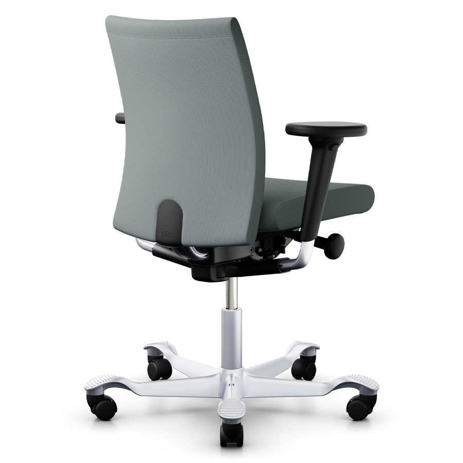 HAG Creed 6004 Bürostuhl silber mit mittelhoher Rückenlehne - Bezugsstoff Re-wool 0828 hellgrau