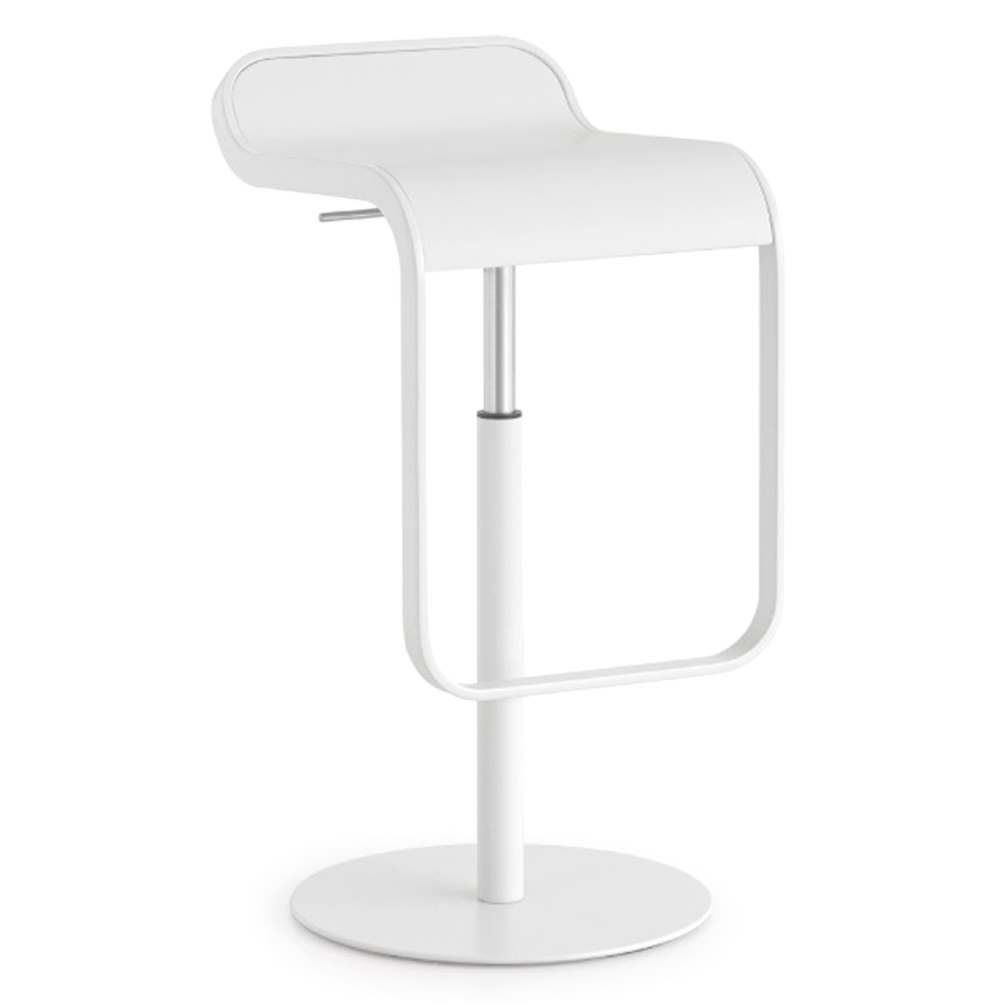 lapalma LEM Barhocker Sitz Fenix weiß | Gestell weiß lackiert | Feder 55-67 cm