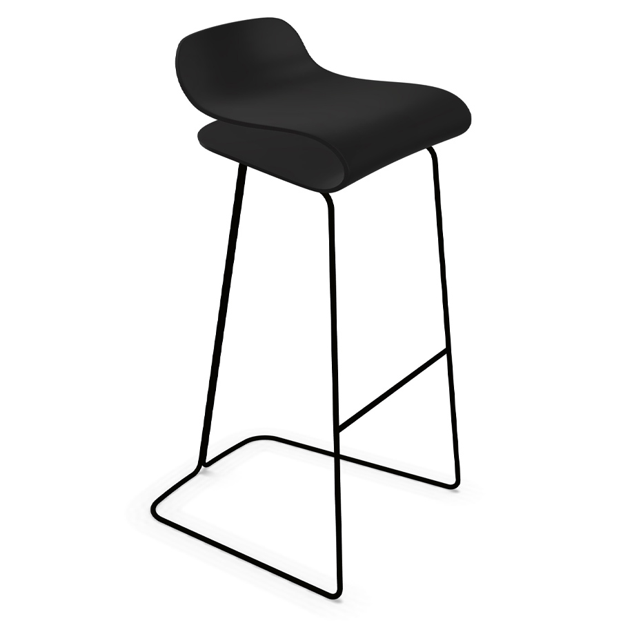 Kristalia BCN Barhocker mit Kufengestell schwarz - Höhe 76 cm