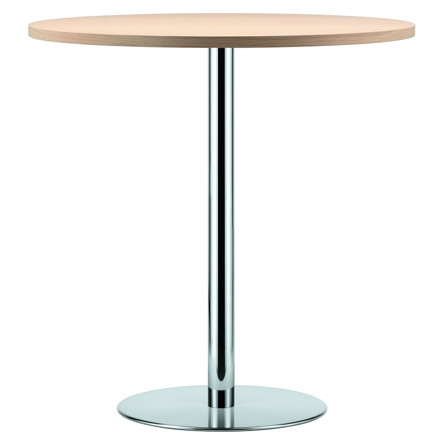 Thonet S 1125 Stehtisch Tischplatte Buche klar lackiert, gerade Kante, Gestell chrom