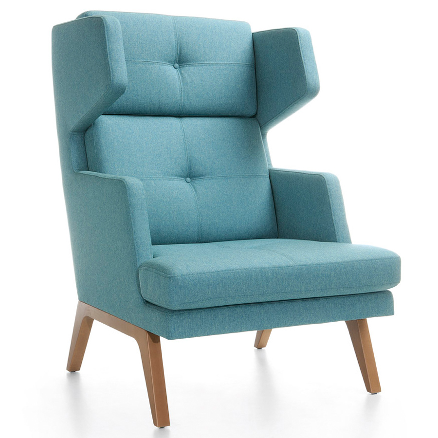 Profim October Sessel hohe Rückenlehne - Stoff Medley 67006 - Gestell Holz Buche - Front