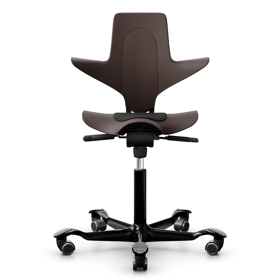 HAG CAPISCO PULS 8010 braun mit Stoff Cura schwarz - Gestell schwarz - Frontansicht