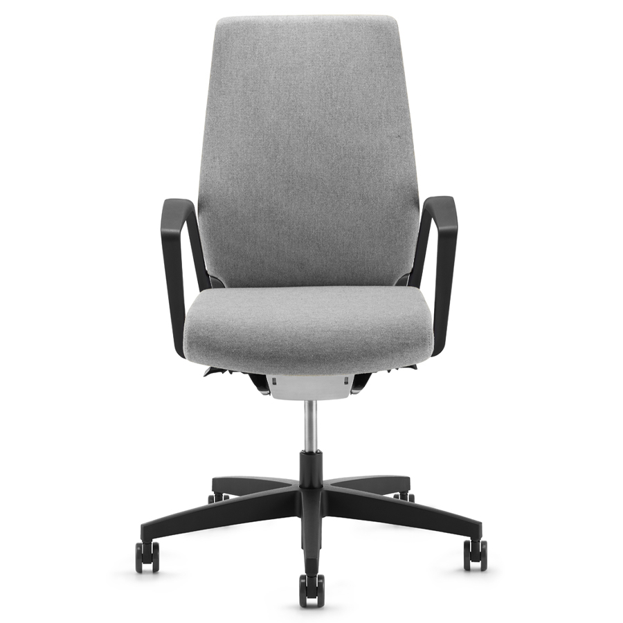 Züco Selvio E 0154 - Polsterrücken - Bezug Step Melange grau - starre Ring-Armlehnen - Front