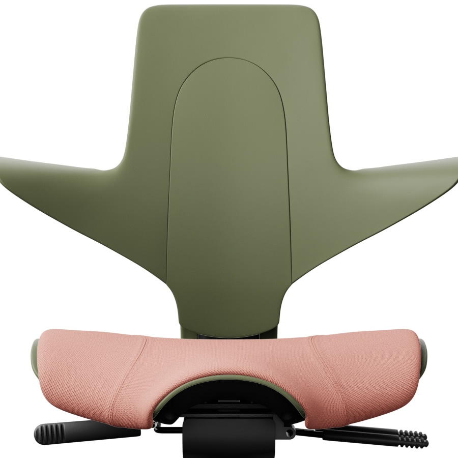 HAG Capisco Puls 8020 - Rücken Moss - Sitzbezug Light blush 64213 - Nahaufnahme Front