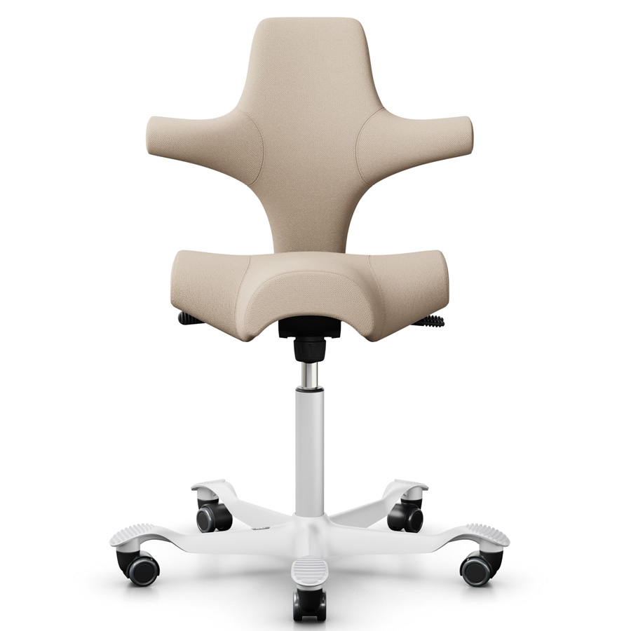 HAG CAPISCO 8106 Stoff Select hellbeige mit Sattelsitz - Gestell weiß