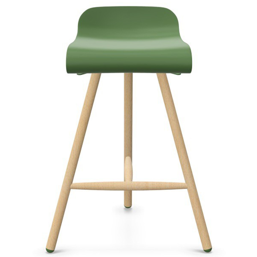 Kristalia BCN Barhocker mit Holzgestell grasgrün