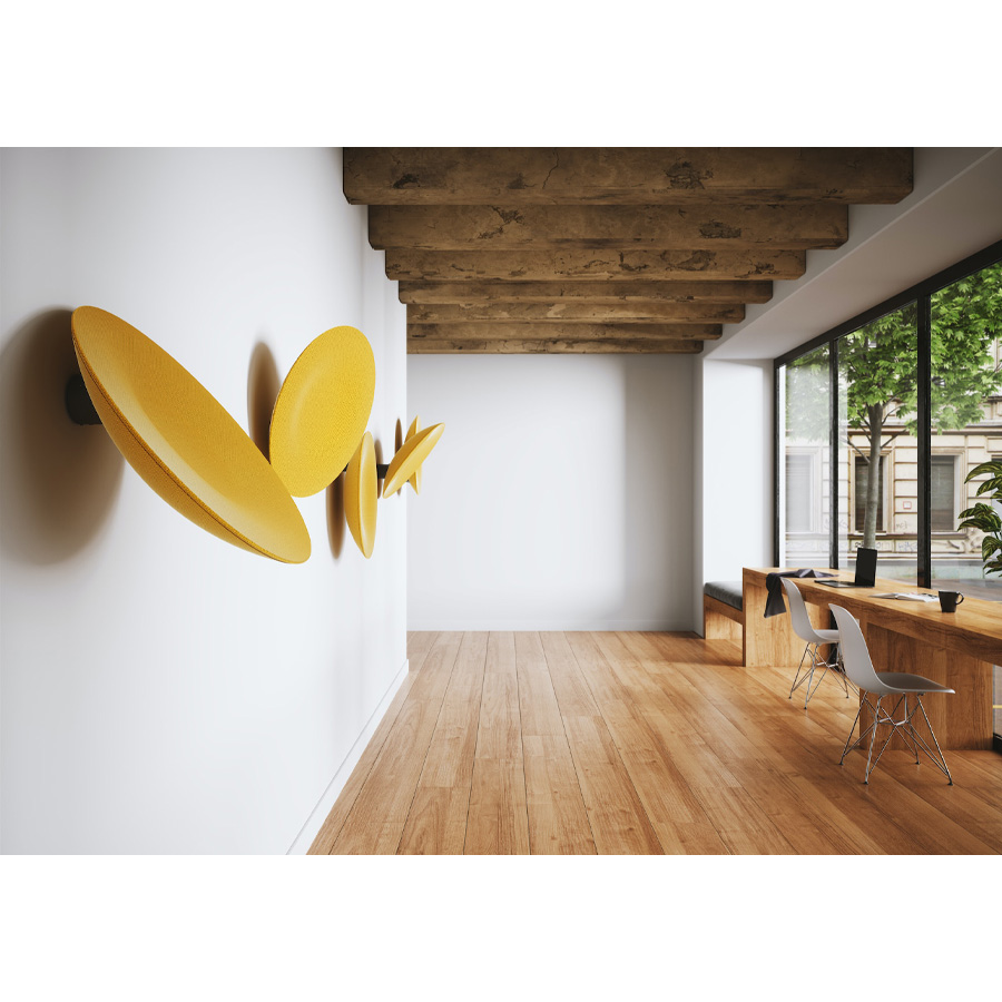 BuzziSpace BuzziDish | Akustik Wandpaneel | Gelb | Beispielbild