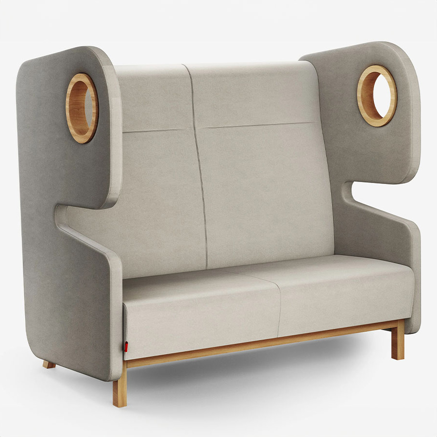 Mikomax Packman Sofa mit Trennwänden Stoff Wool Pelican