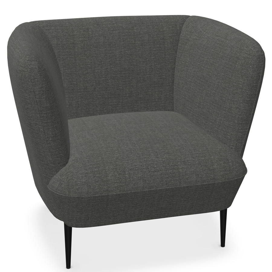 W. Schillig Einzelsessel Ella mit Metallfüßen - schwarz-weiß