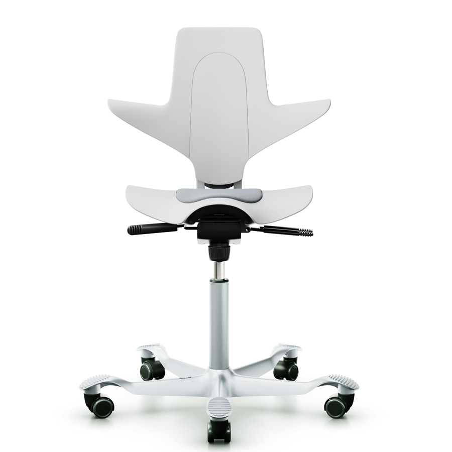 hag capisco 8010 weiß, Gestell silber, Bezug Nex 094 grau