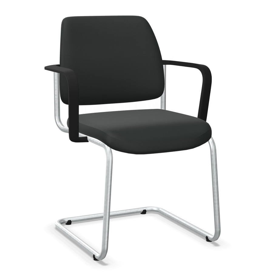 fm Fastline Freischwinger Livorno schwarz | Gestell silber