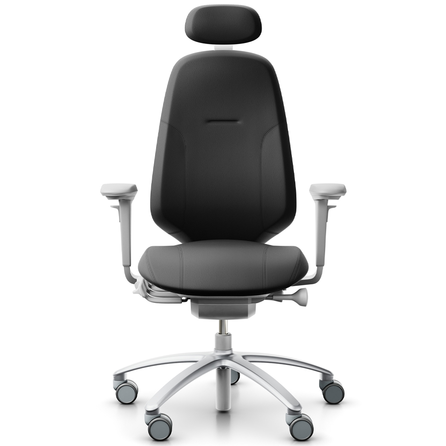 RH Mereo 300 silver-grey hohe Rückenlehne - Armlehnen u. Nackenstütze - Frontansicht