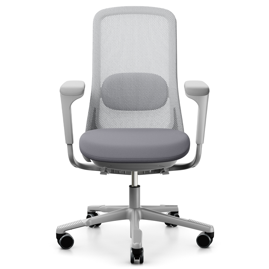 HAG Sofi Mesh 7500 | Ausführung weiß-silber| Sitzbezug Xtreme 081 | 2D-Armlehnen