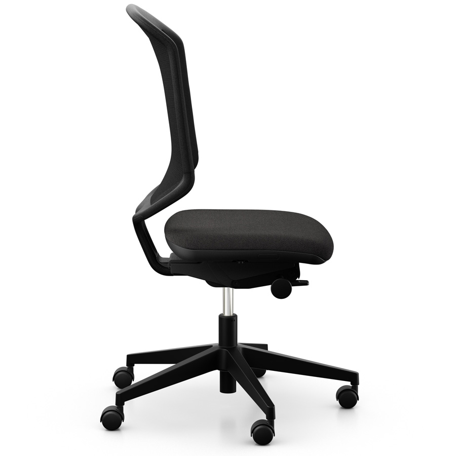 Giroflex 434-4019 schwarz mit Kunststoff-Fußkreuz - Seitenansicht