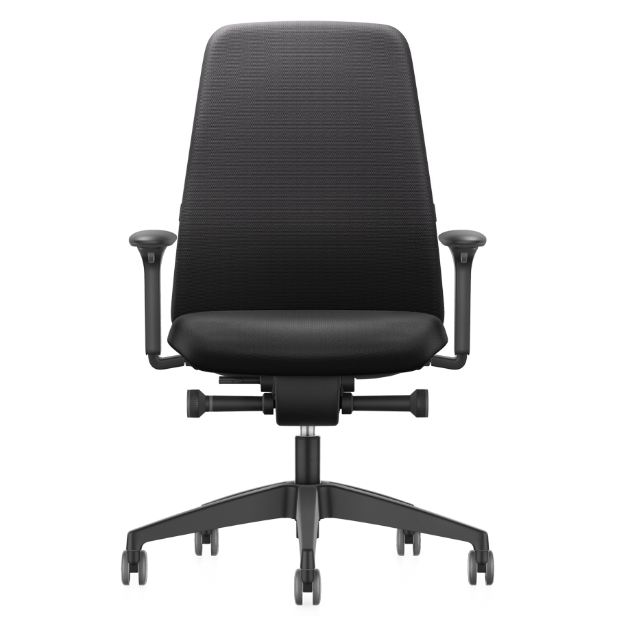 Interstuhl EVERYis1 (EV111) Bürostuhl Polsterrücken schwarz - Frontansicht