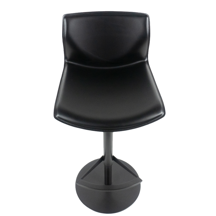 lapalma KAI Barhocker Sitzschale aus Leder schwarz