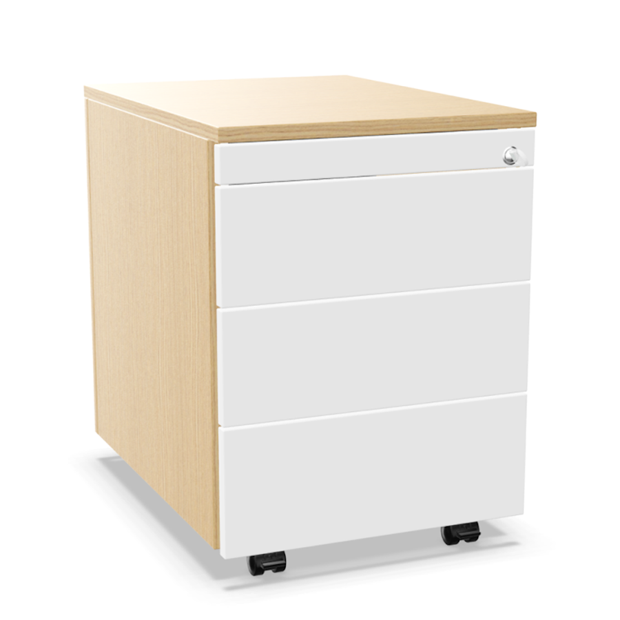 Palmberg Rollcontainer ORGA PLUS 333+1 Eiche und weißer Front