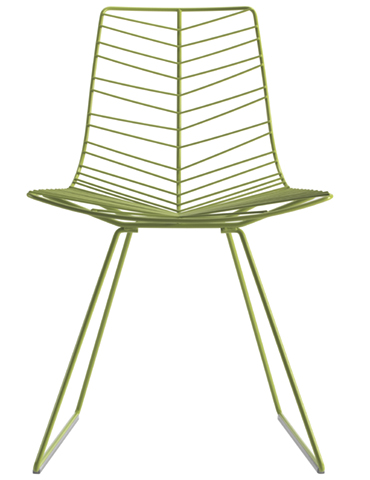 Arper Leaf Modell 1820 Gartenstuhl grün Frontansicht