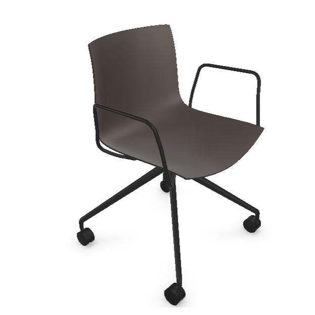 Arper Catifa 46 0369 einfarbig braun mit Drehgestell schwarz