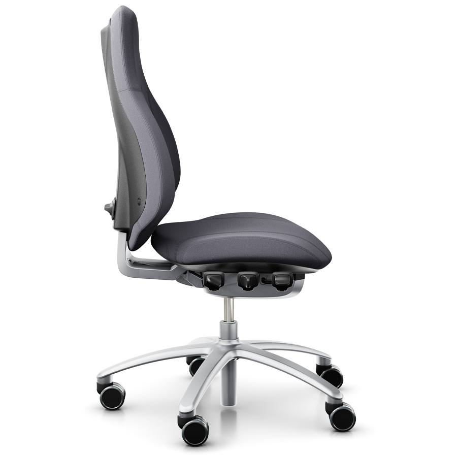 RH Mereo 220 mit hoher Rückenlehne - Stoff Xtreme hellgrau - Seitenansicht