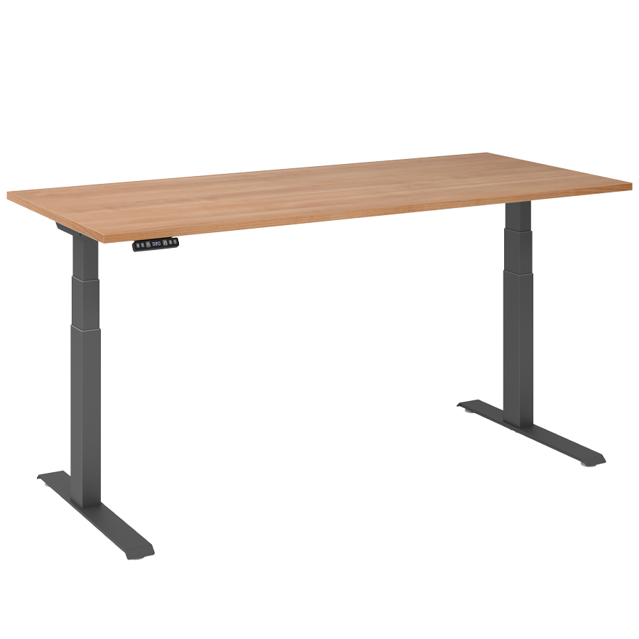 RWH RAPID Schreibtisch elektrisch verstellbar - Nussbaum - 180 cm Breite
